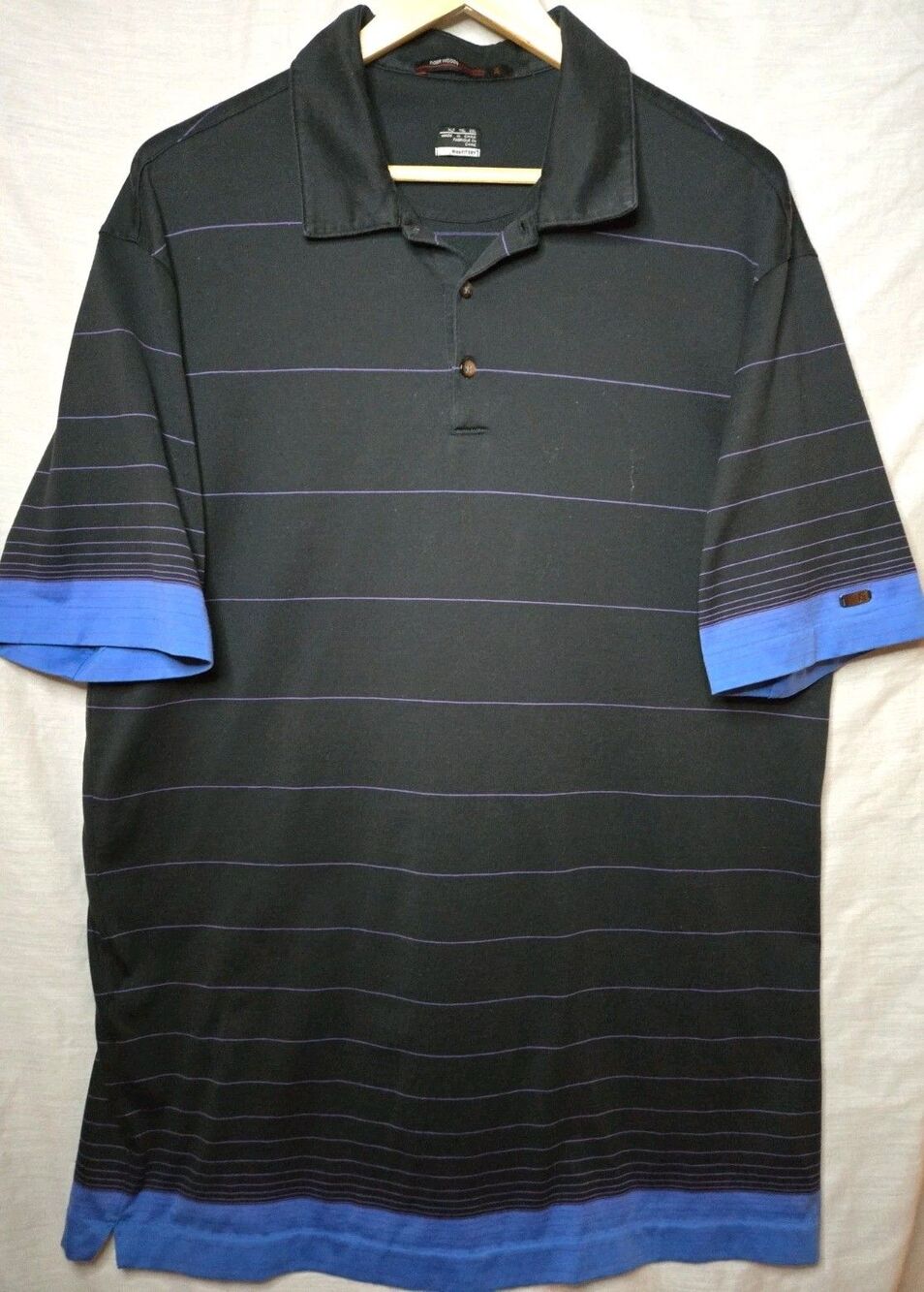 Nike Tiger Woods Collection FitDry Polo Shirt Black, Blue Purple, Size XLTall